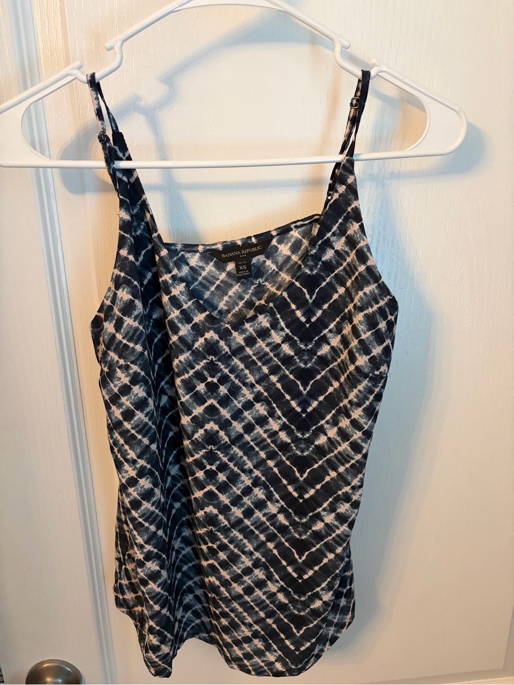 Banana Republic Black & White Tie-Dye Spaghetti Strap Cami